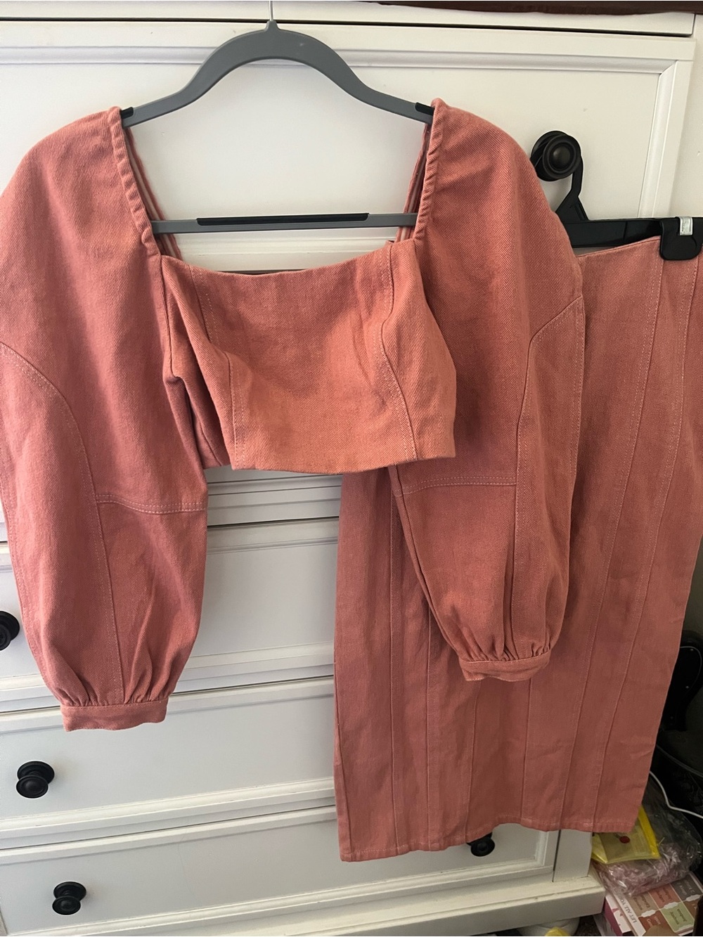 Free people Pink Marley denim set - Picture 3 of 5